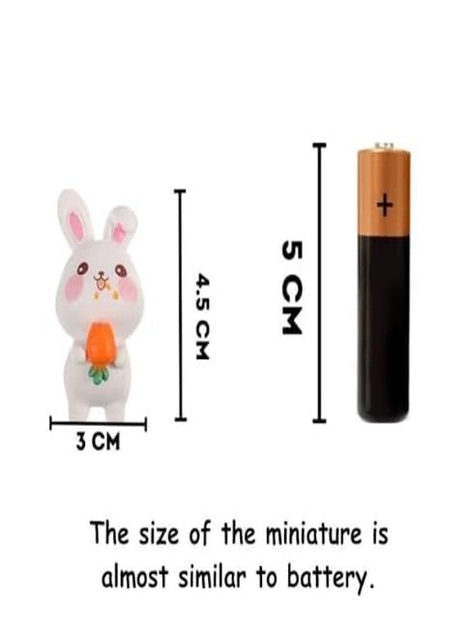 PICKARTME Rabbits Miniature Set for Home Decor, Deepawali Gift, Living Room, Figurines, Cake Decoration Items - Resin (Multicolor) (6 Piece in 1 Set) (4.5 x 3cm) - Image 2